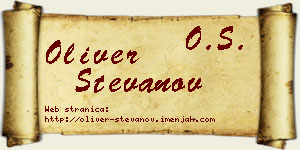 Oliver Stevanov vizit kartica
